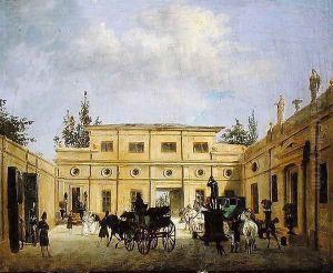 Carriages in the Courtyard of the Chateau de Neuilly