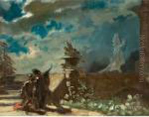 Hamlet Und Der Geist Seines Vaters by Carl Spitzweg