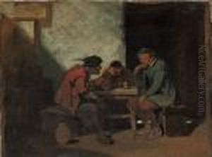 Zechende Bauern - Drei Zechende Bauern An Einem Tisch Zechende Bauern - Drei Zechende Bauern An Einem Tisch