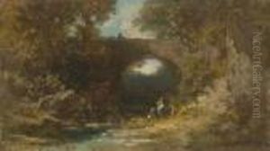 Landschaft Mit Brucke. by Carl Spitzweg