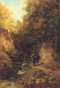 Zwei Kinder Im Wald by Carl Spitzweg