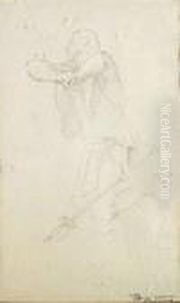 Studies Of A Guard Commander.
Pencil On Paper, Stamp Of The Artist's Estate, Verso Study Of A Kneeling
Man, Stamp Of The Artist's Estate - view 1