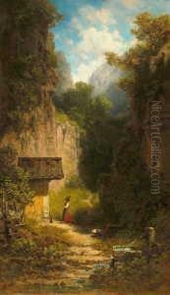 Waldandacht. Monogrammiert Unten
Rechts: S Im Rhombus. Ol Auf Leinwand. H 54; B 32 Cm. Auf - view 1