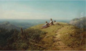 On Top Of The Hill (auf Freier Hoehe) by Carl Spitzweg