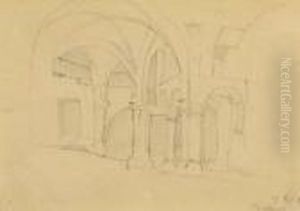 Saulenhof -
 Landschaftsstudie.