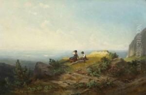 Zwei Dirndl Auf Der Alm by Carl Spitzweg