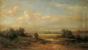 Weite Landschaft Mit
 Wanderern.