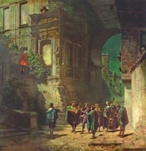 Die Serenade. by Carl Spitzweg