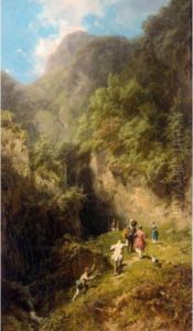 Die Bergbesteigung (the Mountaineers) by Carl Spitzweg
