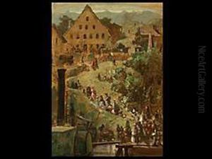 Ankunft Des Raddampfers by Carl Spitzweg