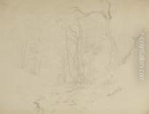 Baumlandschaft. by Carl Spitzweg