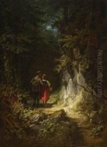 Jager Mit Dirndl by Carl Spitzweg