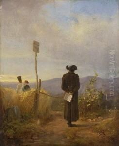 Der Verbotene Weg. by Carl Spitzweg