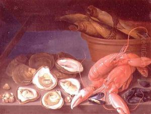 Still Life of Lobsters by James Sillett