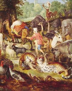 Noahs Ark, detail of the right hand side, after a painting by Jan Brueghel the Elder by Jan Snellinck