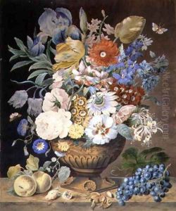 Flowers and Fruit, 1828 by Emma Sillett