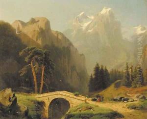 An Alpine valley by Jacobus Nicolaas Tjarda Van Stachouwer