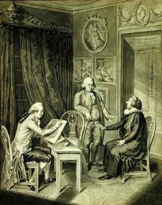 Christian Andreas Georg Stottrupp 1789-1835, Pastor Sturm and Philipp Emanuel Bach 1714-88 by Christian Andreas Georg Stottrupp