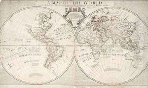A Map of the World, Corrected from the Observations communicated to the Royal Societys of London and Paris, to the Right Honourable Richard Boyle, 1711 by John Senex