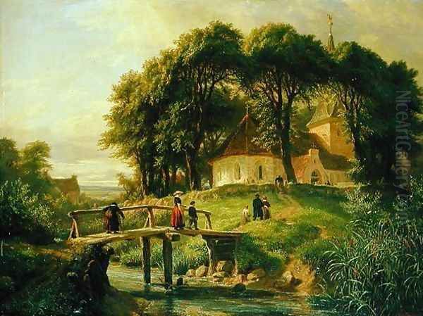 Going to Church in Alt-Rahlstedt, 1861 - view 1