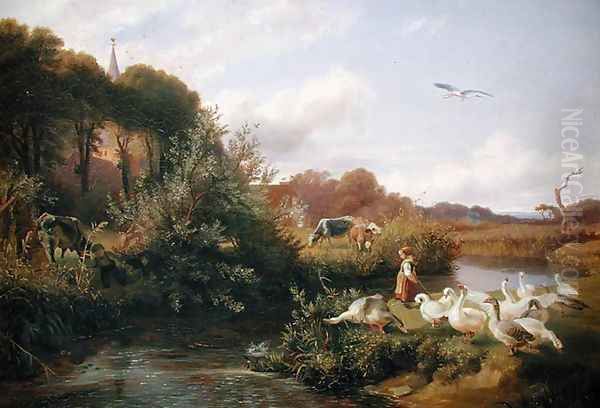 Geese Grazing near Rahlstedt - view 1