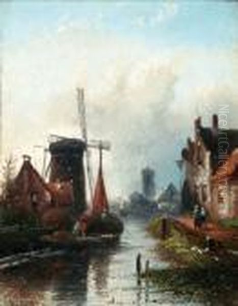 Stadje Met Hooischuit Aan Dewaterkant - view 1