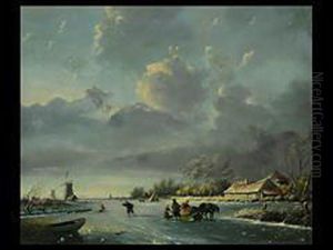 Winterlandschaft In Holland by Jan Jacob Coenraad Spohler