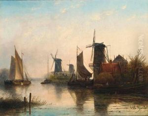 Windmills In A Summer Landscape Windmills In A Summer Landscape