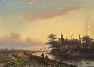 Anglers In A River Landscape