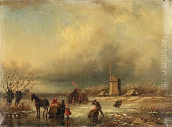 Figures In A Frozen Landscape
Signed With Initials 'jjcs' (lower Right) - view 1