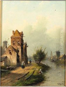 Summer: A Fortified Mansion Along A Canal; Winter: Skaters On Afrozen Waterway