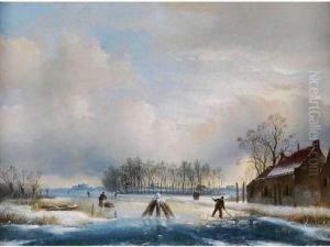 Hollandische Winterlandschaft by Jan Jacob Coenraad Spohler