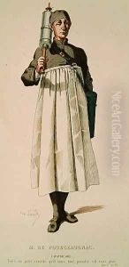 The Apothecary comes with a syringe for Monsieur de Pourceaugnac, from Oeuvres Completes de Moliere, 1669 by Maurice Sands