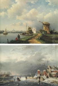 A Summer Landscape; And A Winter Landscape by Jan Jacob Coenraad Spohler