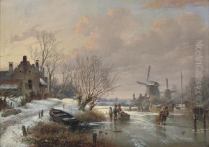 Ice Skaters At The Windmill