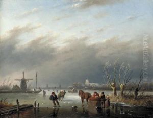 Skaters On A Frozen Estuary