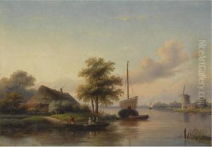 Figures In A River Landscape