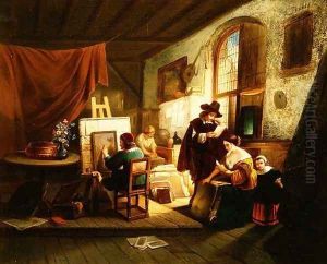 The artists studio by Johannes Anthonie Balthasar Stroebel