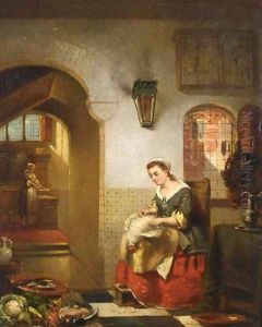 Women Preparing Dinner in a Kitchen Interior