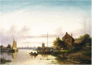An Extensive River Landscape At Dusk An Extensive River Landscape At Dusk