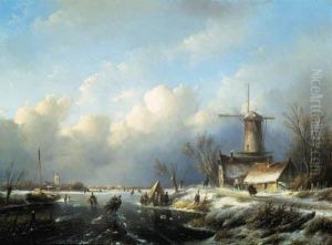 Skaters On A Frozen Canal