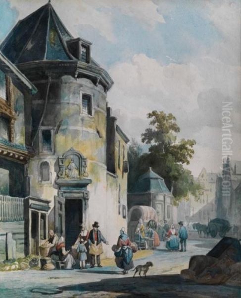 Stadtansicht Mit Markt - view 1