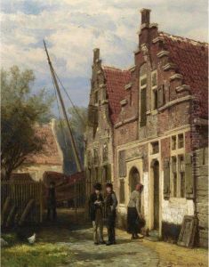 Figures By A Shipyard, Brielle by Cornelis Springer