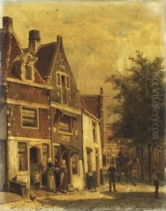 A Street In Hoorn by Cornelis Springer