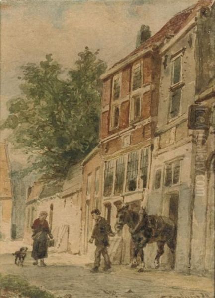 Figures On A Sunlit Street, Culemborg - view 1