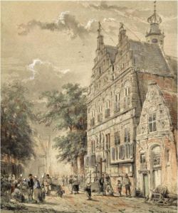 Many Figures In Front Of The Townhall, Naarden Many Figures In Front Of The Townhall, Naarden