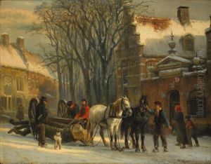Hollandsk Gatuscen by Cornelis Springer