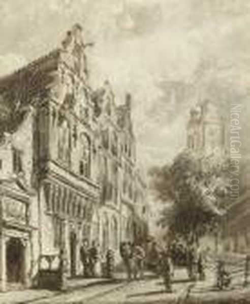 The Havengracht, Oudewater, With The St. Michaels Churchbeyond - view 1