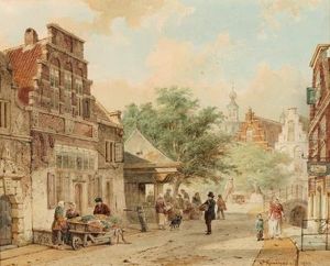Vivace Andirivieni Nella Strade Di Haarlem by Cornelis Springer