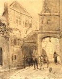 A Small Street In Gouda by Cornelis Springer